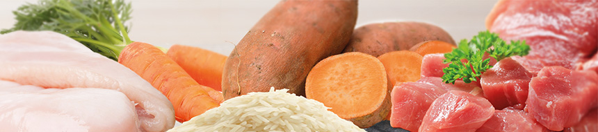Rohstoffe für optimales Hundefutter